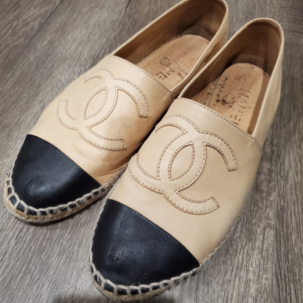 Authentic calfskin chanel espadrilles